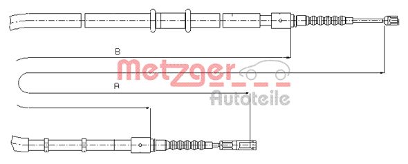 Тросик cтояночный тормоз METZGER 10.7545