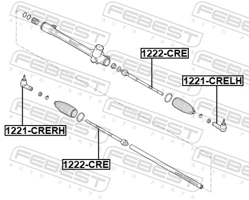 Наконечник поперечной рулевой тяги FEBEST 1221-CRELH