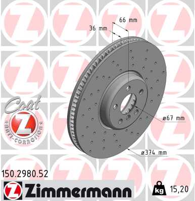 Тормозной диск sport brake disc z ZIMMERMANN 150.2980.52