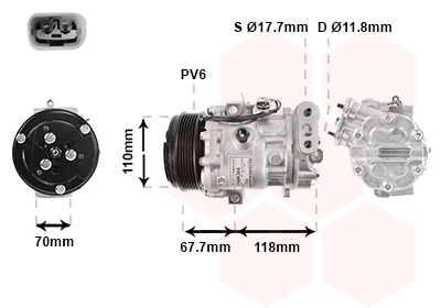 Компрессор кондиционер VAN WEZEL 1700K384