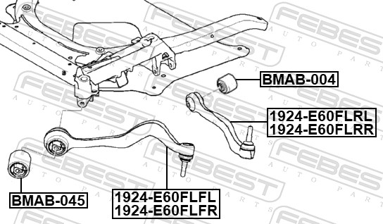 Рычаг независимой подвески колеса подвеска колеса FEBEST 1924-E60FLFR