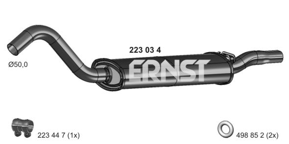 Глушитель выхлопных газов конечный ERNST 223034