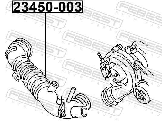 Шланг система подачи воздуха FEBEST 23450-003