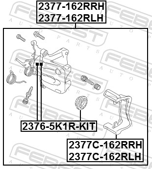 Тормозной суппорт FEBEST 2377-162RLH