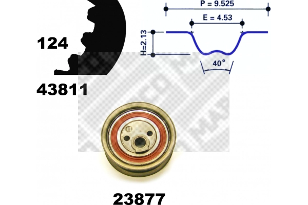 Комплект ремня грм MAPCO 23825