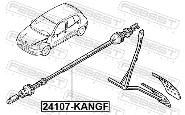 Тросик газа FEBEST 24107-KANGF