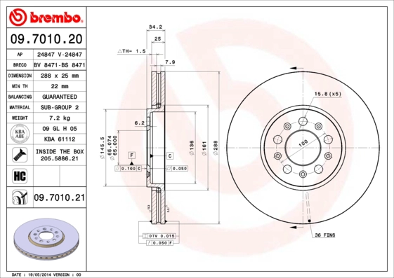 Тормозной диск coated disc line AP 24847 V