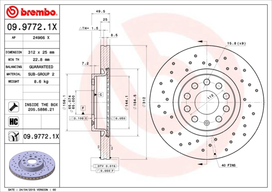 Тормозной диск ap xtra line AP 24966 X