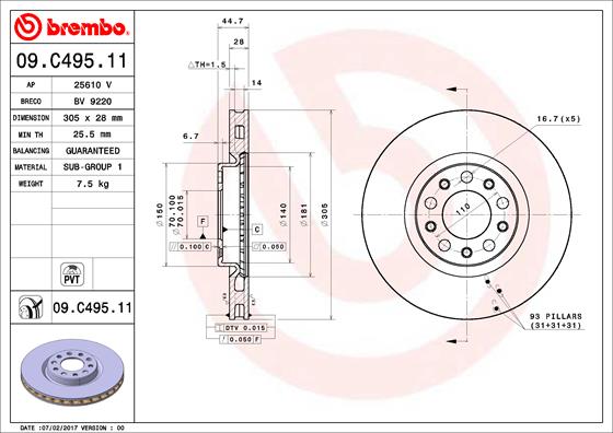 Тормозной диск coated disc line AP 25610 V