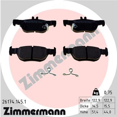 Комплект тормозных колодок дисковый тормоз ZIMMERMANN 26174.145.1