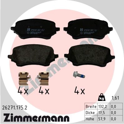Комплект тормозных колодок дисковый тормоз ZIMMERMANN 26271.175.2
