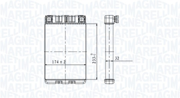 Теплообменник отопление салона MAGNETI MARELLI 350218428000