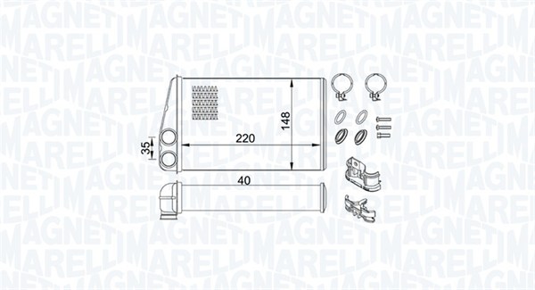Теплообменник отопление салона MAGNETI MARELLI 350218438000