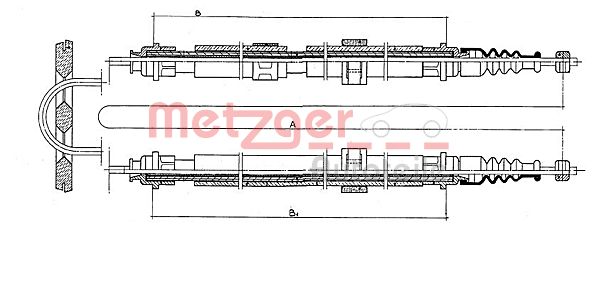 Тросик cтояночный тормоз METZGER 431.2