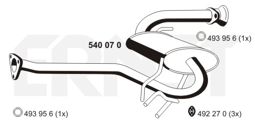 Средний глушитель выхлопных газов ERNST 540070