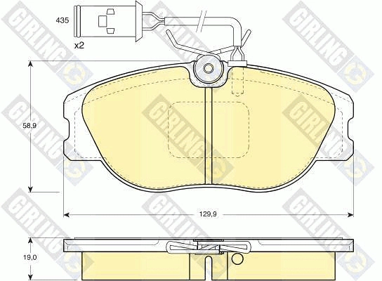 Комплект тормозных колодок дисковый тормоз GIRLING 6104831