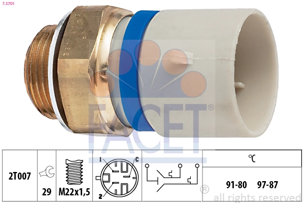 Термовыключатель вентилятор радиатора made in italy - oe equivalent FACET 7.5701
