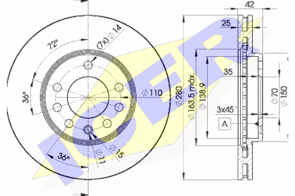 Тормозной диск ICER 78BD9060-2