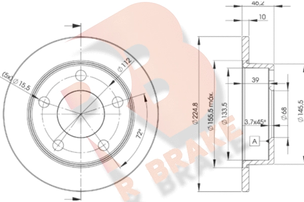 Тормозной диск R BRAKE 78RBD23634