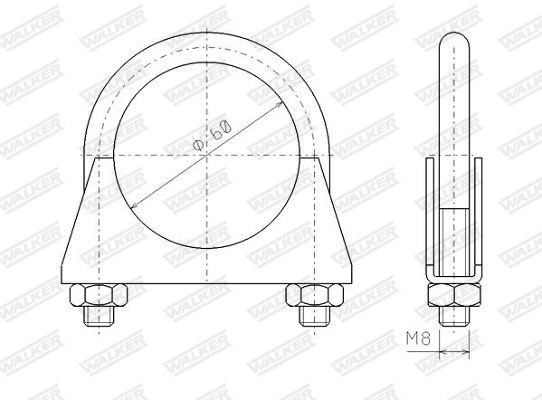 Клемма система выпуска WALKER PRODUCTS 82312