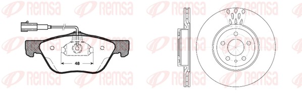 Комплект тормозов дисковый тормозной механизм twin kit REMSA 8589.00