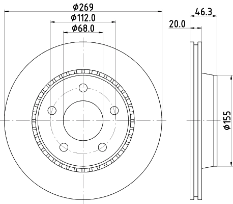 Тормозной диск HELLA/BEHR/PAGID 8DD 355 101-351