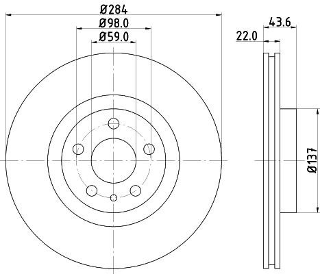 Тормозной диск pro HELLA/BEHR/PAGID 8DD 355 101-951