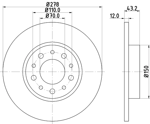 Тормозной диск pro HELLA/BEHR/PAGID 8DD 355 112-541