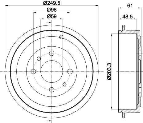 Тормозной барабан HELLA/BEHR/PAGID 8DT 355 301-421