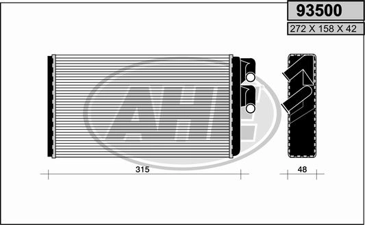 Теплообменник отопление салона AHE 93500