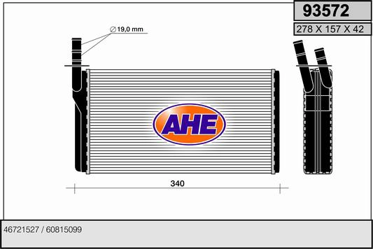 Теплообменник отопление салона AHE 93572