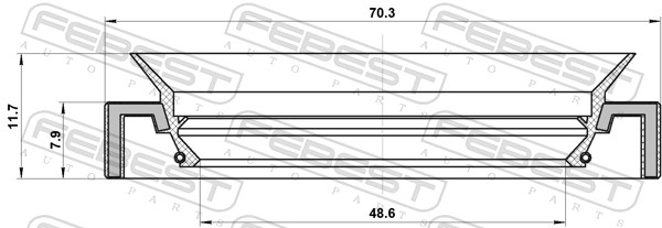 Сальник вторичный вал механической коробки передач FEBEST 95HAY-50700812R