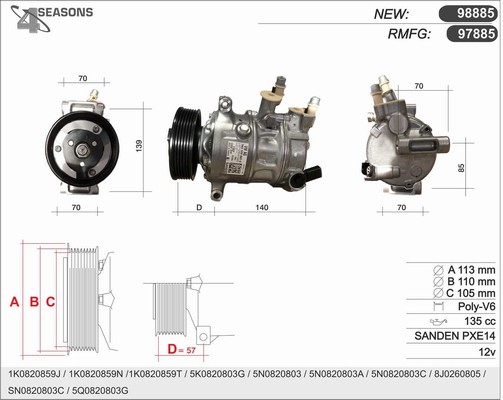 Компрессор кондиционер AHE 98885