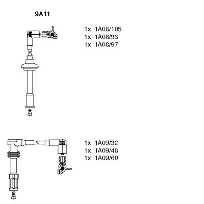 Комплект проводов зажигания BREMI 9A11