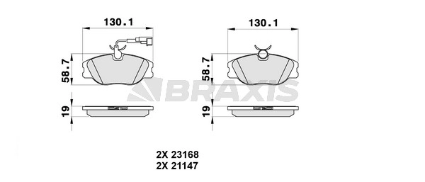 Комплект тормозных колодок дисковый тормоз BRAXIS AB0315