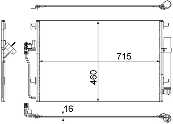 Конденсатор кондиционер behr MAHLE/KNECHT AC 553 001S