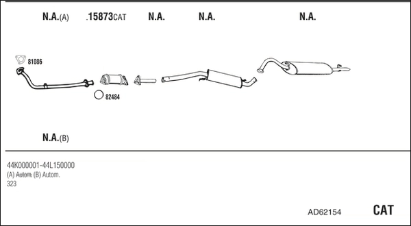 Система выпуска ог WALKER PRODUCTS AD62154