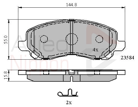 Комплект тормозных колодок дисковый тормоз anl braking ALLIED NIPPON ADB31256