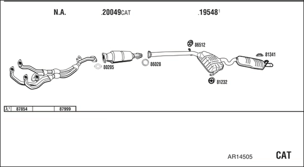 Система выпуска ог WALKER PRODUCTS AR14505