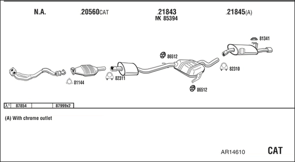 Система выпуска ог WALKER PRODUCTS AR14610