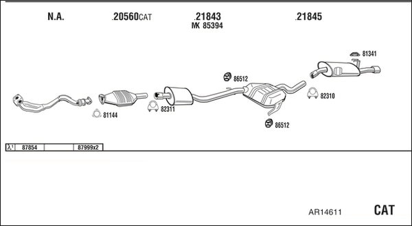 Система выпуска ог WALKER PRODUCTS AR14611