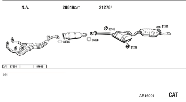 Система выпуска ог WALKER PRODUCTS AR16001
