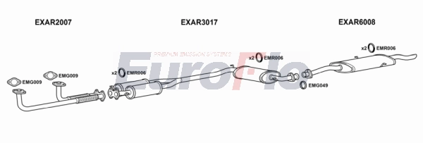 Система выпуска ог EUROFLO AR16430 2001A