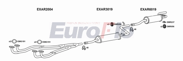 Система выпуска ог EUROFLO AR3315 1015