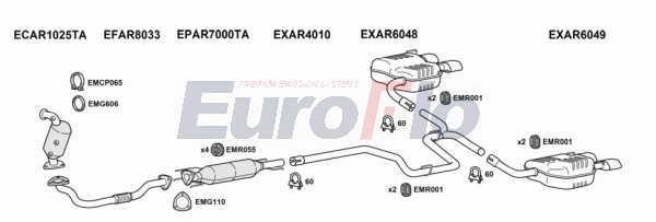 Система выпуска ог EUROFLO ARBRE24D 4004