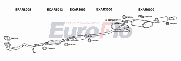 Система выпуска ог EUROFLO ARGTV20 4004