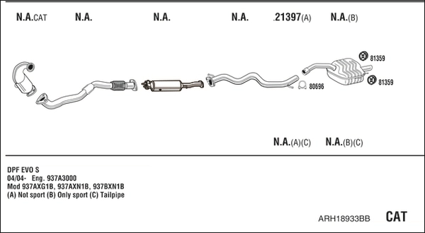 Система выпуска ог WALKER PRODUCTS ARH18933BB