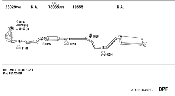 Система выпуска ог WALKER PRODUCTS ARH31646BB