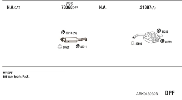 Система выпуска ог WALKER PRODUCTS ARK018932B
