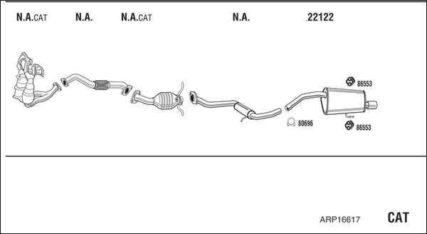 Система выпуска ог WALKER PRODUCTS ARP16617